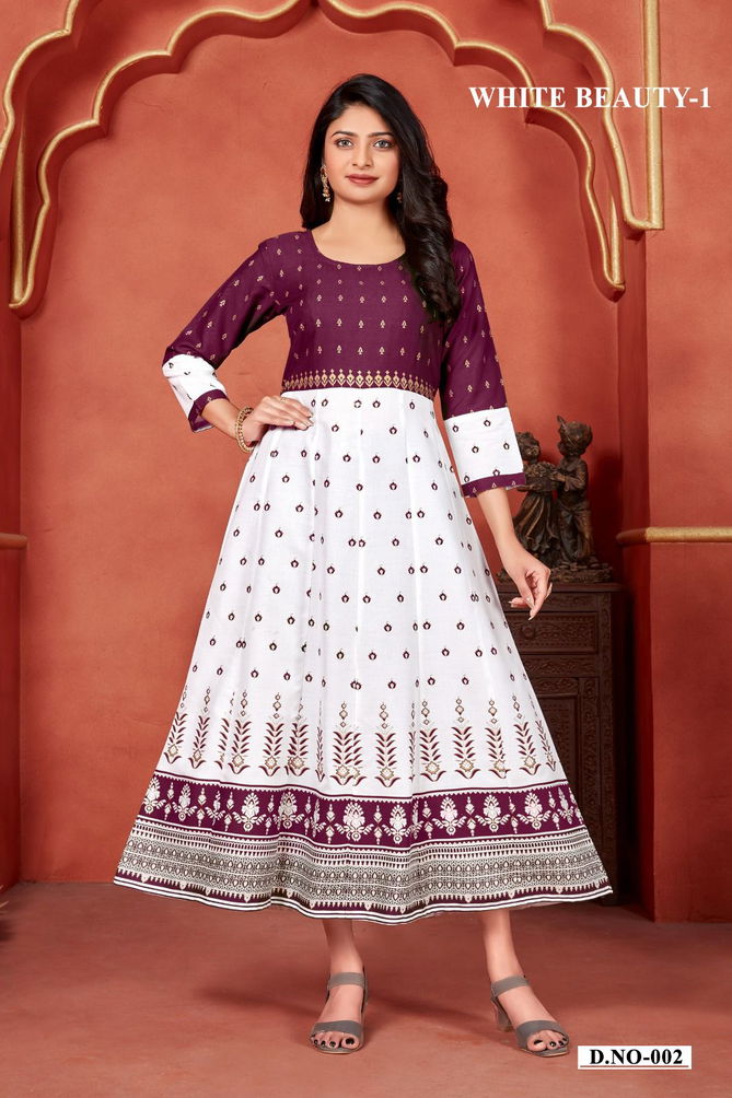 White Beauty Vol 1 By Banwery Printed Kurtis Catalog